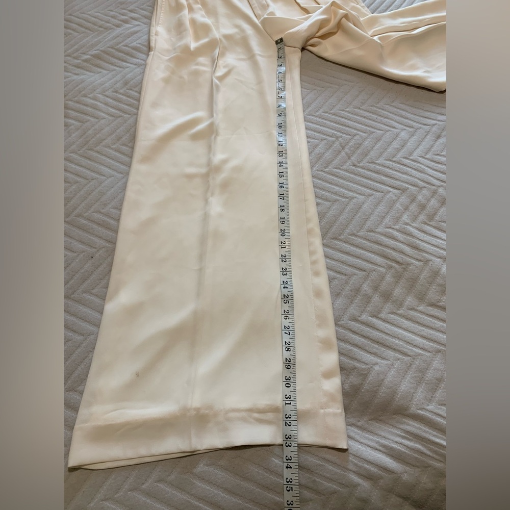 NWT Ralph Lauren High Rise Pleated Front Wide-Leg Cream Trousers 12 Quiet Luxury - Picture 16 of 16